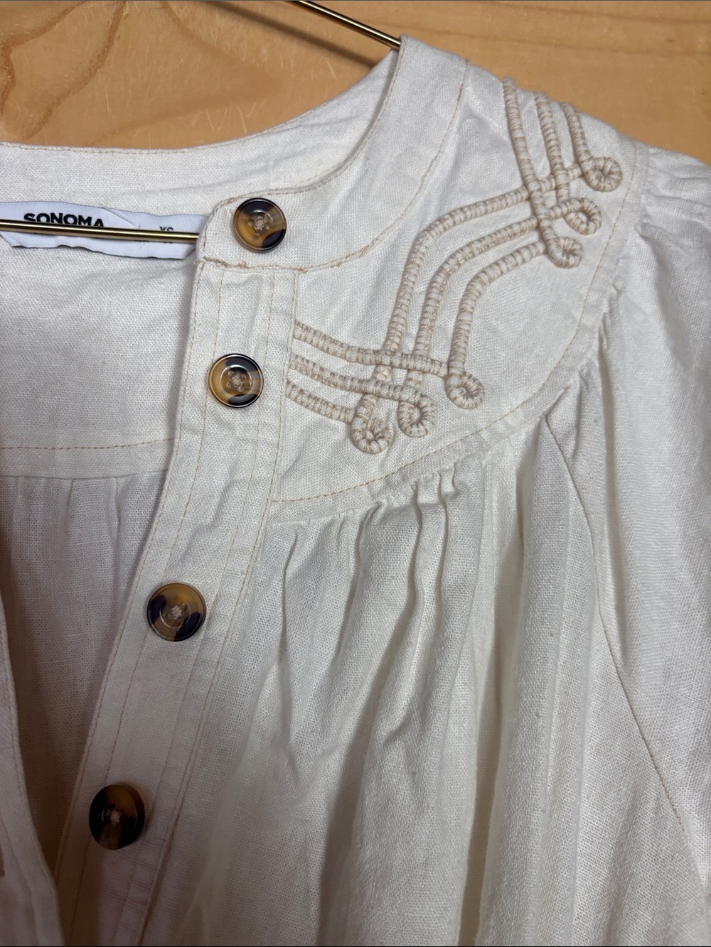 Sonoma white linen blend western style mini dress XS - Picture 5 of 10